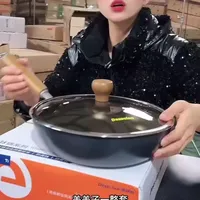 煎锅怎么样 28cm玄压工艺钛钛深煎锅【宽边茶色锅盖】榉木手柄高品质配置煎锅#煎锅 #平底锅..._什么值得买