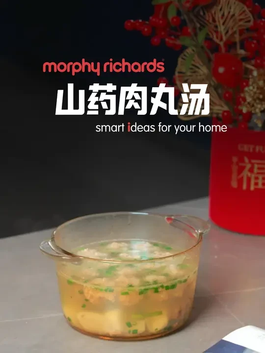 答应我，秋冬就应该多给家人安排这样营养好喝的汤品！ #山药肉丸汤 #绞肉机美食 #天儿冷吃点啥 #多功能绞肉机 #一机多用