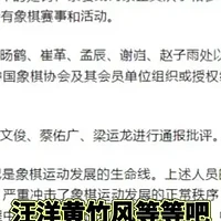 【省流总结】中国象棋协会处罚公告 对41名违规人员进行通报