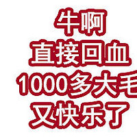 牛啊！直接回血1000多大毛，又快乐了