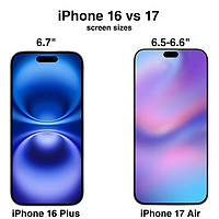 苹果iPhone17系列新增air取代plus，尺寸稍有调整