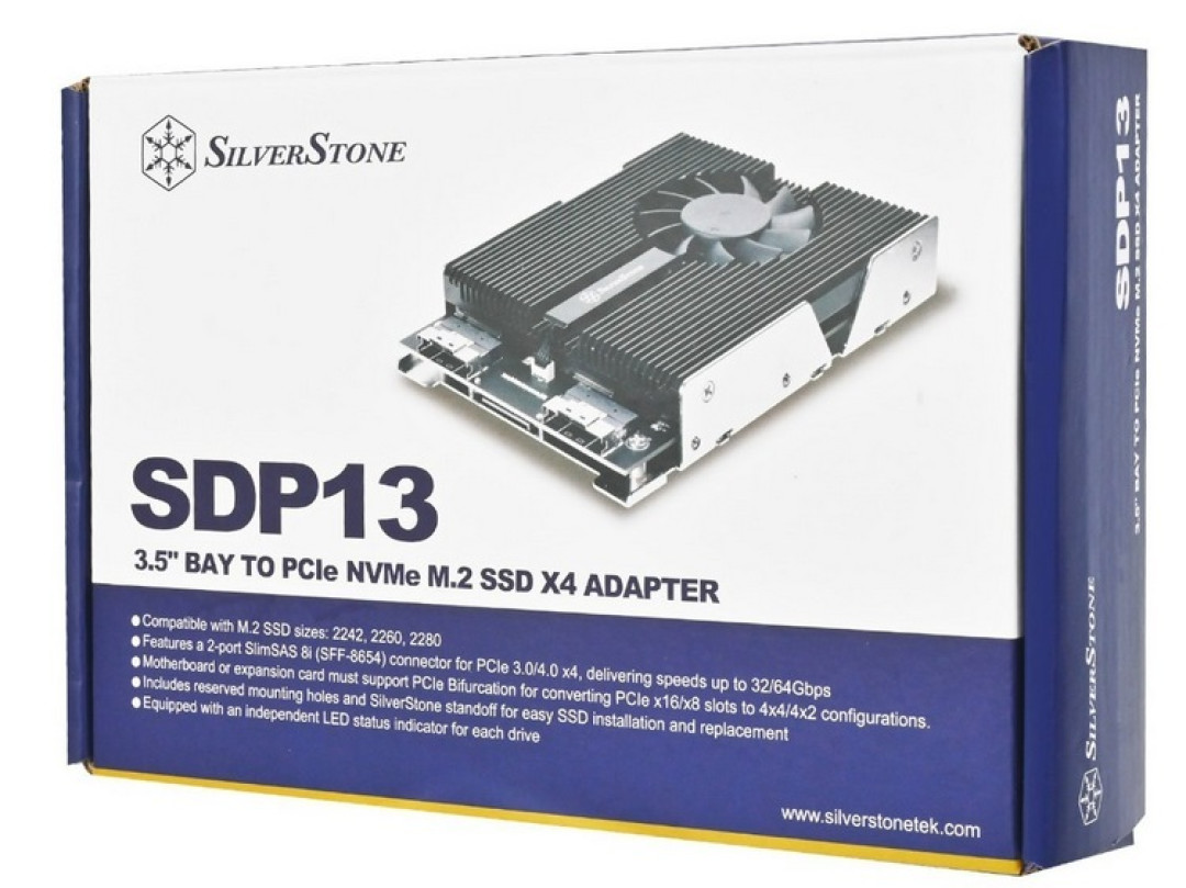 银欣发布 SDP13 机械硬盘位转接 M.2 扩展，支持4路 M.2 SSD