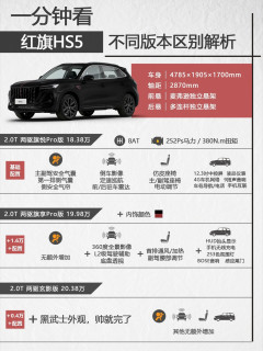 一分钟看红旗HS5不同版本区别，太难选了