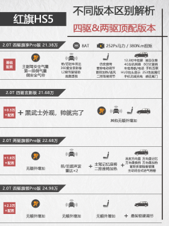 一分钟看红旗HS5不同版本区别，太难选了