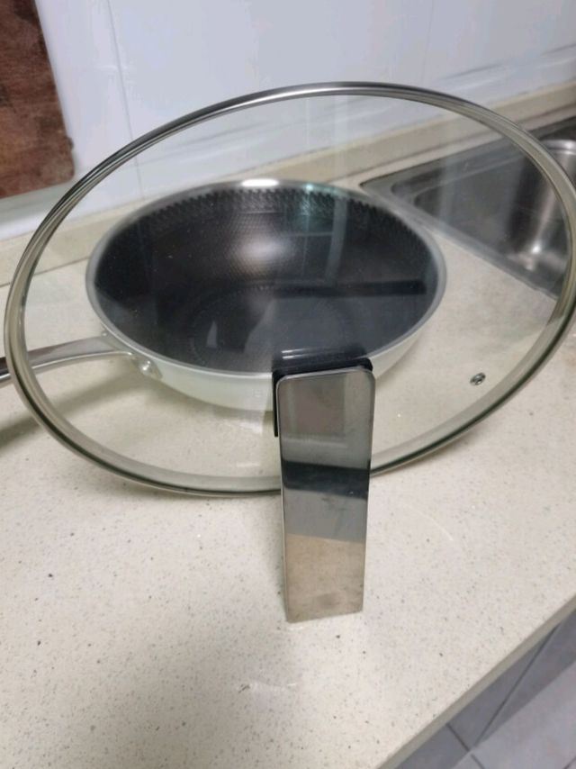 京东京造 平底锅 316不锈钢煎蛋早餐牛排煎饼锅【可立盖】30cm