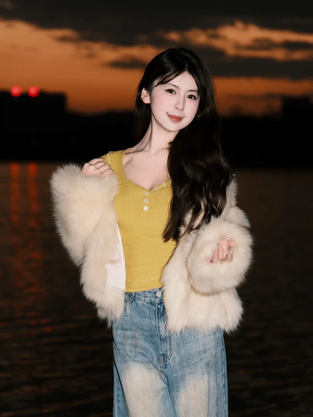 夕阳下的辣妹自由与自在。📷：富士XT5
镜头：腾龙17-70
⚡️：神牛V1
机内参数：胶片模拟：NC
动态范围：400
iso：600-1000
光圈：f2.8
快门：125
色调曲线：H-0.5
