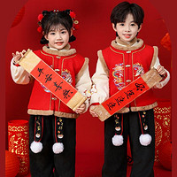 新年孩子穿红色汉服，太有年味了！