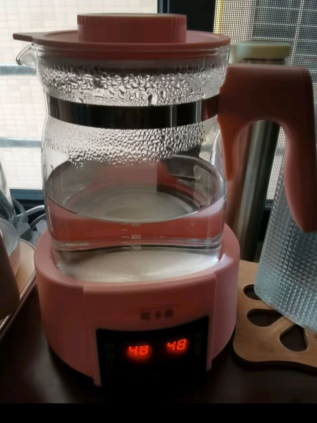 萌卡象恒温烧水壶婴儿调奶器多功能冲泡奶暖奶粉冲花茶热水壶温奶恒温壶 【经典款】粉色304+ 1300ml
