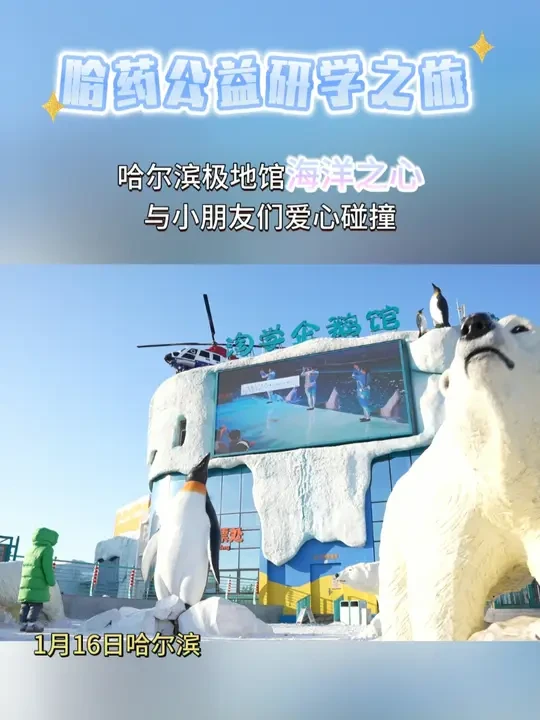南方小朋友的极地奇遇，“海洋之心”让爱与白鲸共舞！#哈尔滨 #哈尔滨极地公园 #哈药 #公益 #哈药公益研学