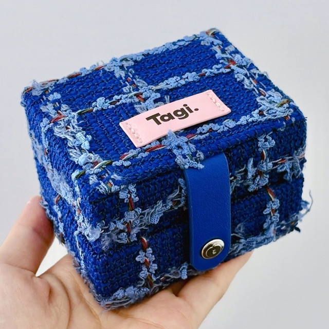 宝藏首饰盒：Tagi.Mini牛仔蓝流苏首饰盒