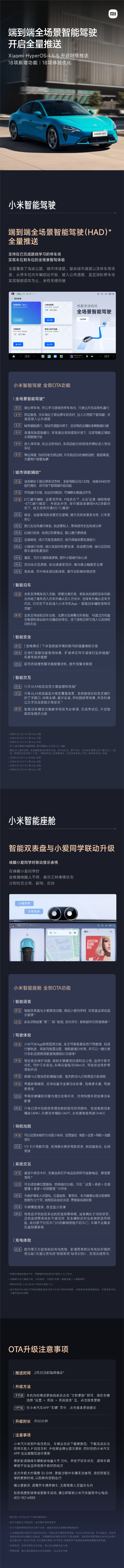 小米SU7端到端全场景智能驾驶全量推送,共18项新增功能