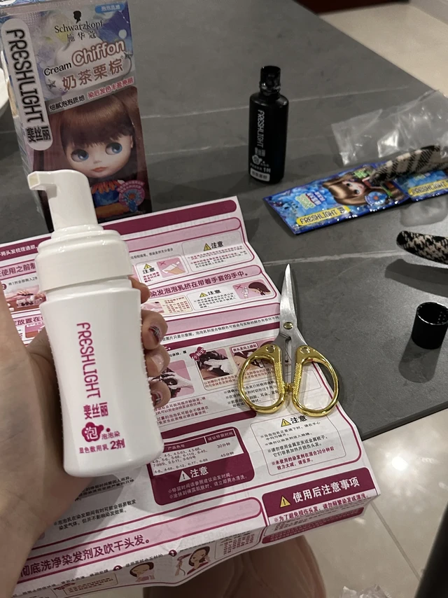 挑战黑发直染施华蔻奶茶栗棕🏆