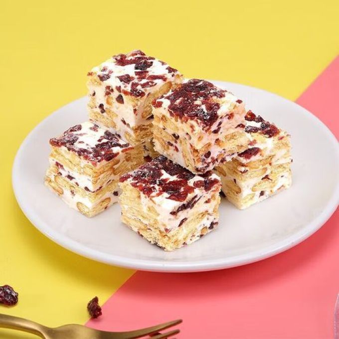 比比赞蔓越莓雪花酥,好吃到跺脚