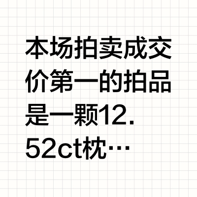 Sotheby’s 香港秋拍：12.52ct克什米尔蓝宝石