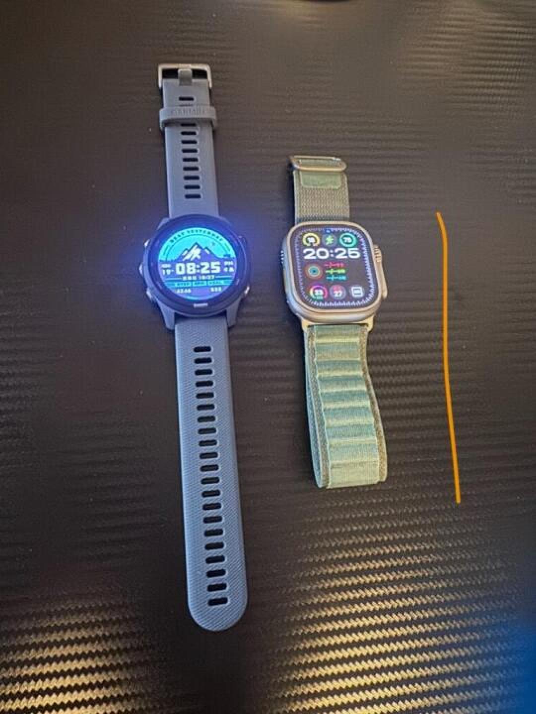 户外导航双雄争霸:Apple Watch Ultra对决佳明飞7,你选谁?