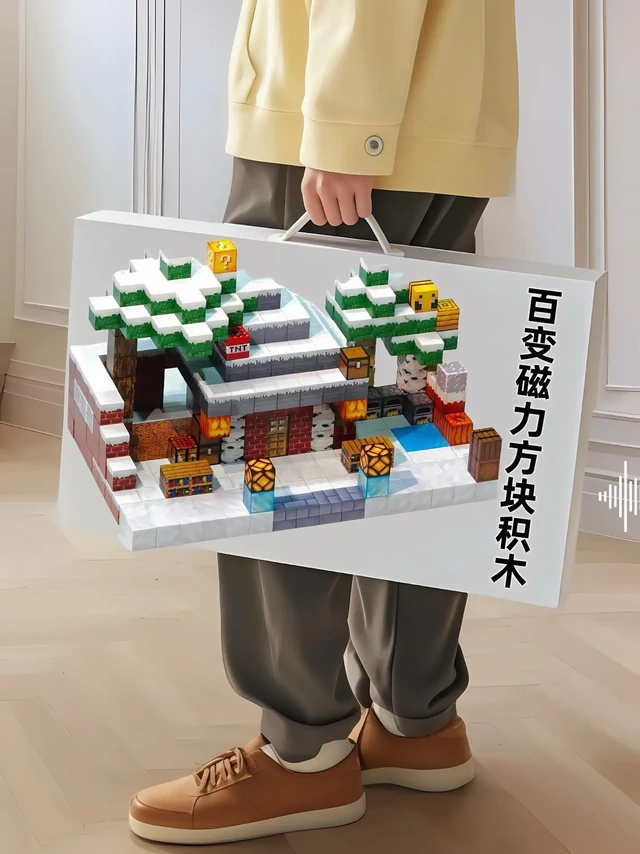 被问麻了❗️我的世界磁力积木太香 
家人们，又发现一款神仙玩具——我的世界拼搭创意百变磁力大师积木！ 
超大颗粒设计，特别适合小朋友抓握，安全又贴心。磁力拼接那叫一个丝滑，轻松一贴就组合成功，完全不费