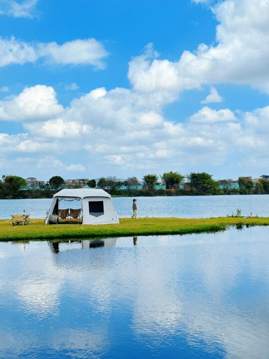 开车直达‼️绝美江边免费露营钓鱼⛺️鱼爆多