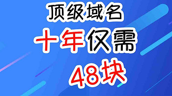 48块钱10年顶级域名，无需实名，需要的快冲！