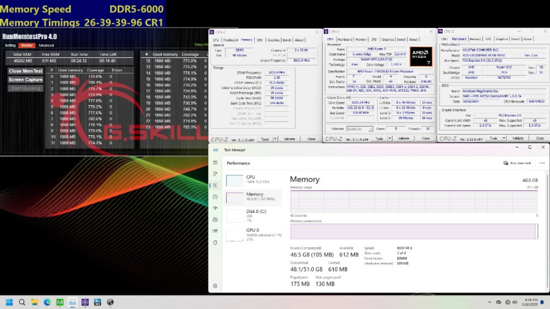 芝奇发布 8000/6000MHz 低延迟 DDR5 内存,为 AMD 平台