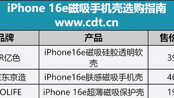 iPhone 16e磁吸无线充手机壳选购指南，售价在19.9-46.9元之间