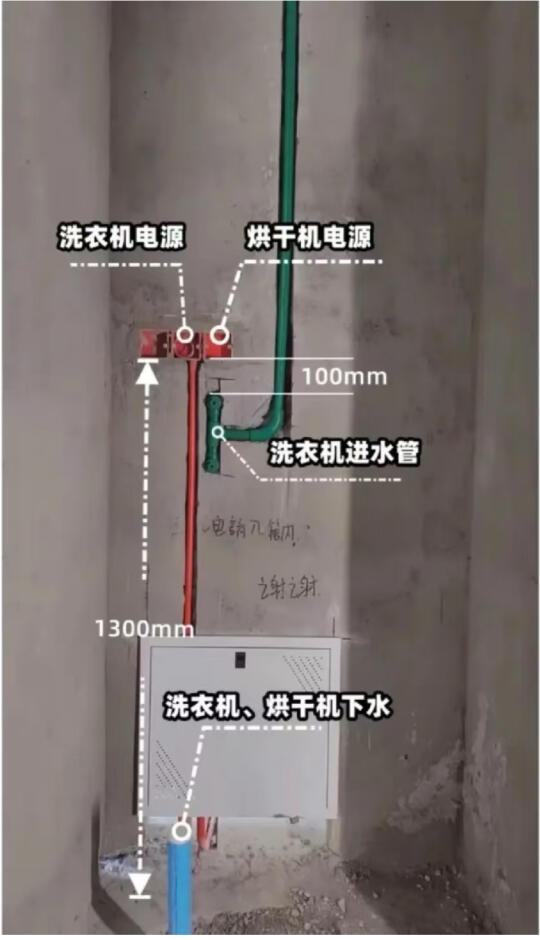 洗烘一体机安装全攻略：水电布局+尺寸预留+避坑指南，看完再装不踩雷！