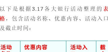 3.17银行福利大放送！邮储、光大、工行等超值活动，手慢无！ 