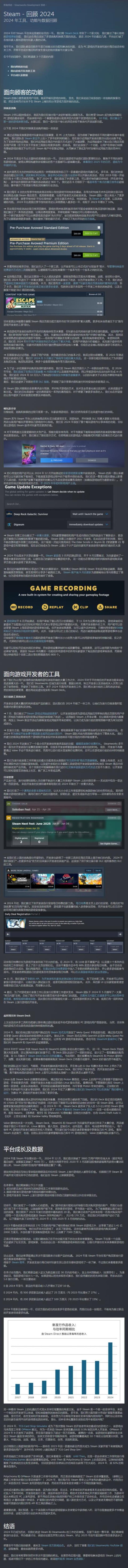 Steam年度报告：2024年用户数量激增，同时在线达4000万，发布游戏近两万