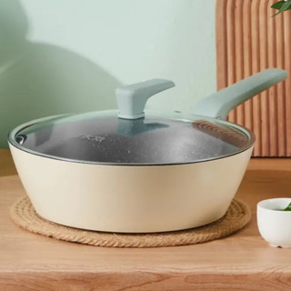 炊大皇麦饭石色平底煎炒锅QCM28WO：全能型厨房神器深度评测