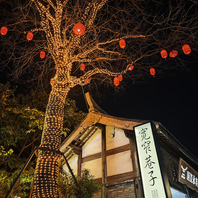 打卡成都宽窄巷子，晚上夜景超美！