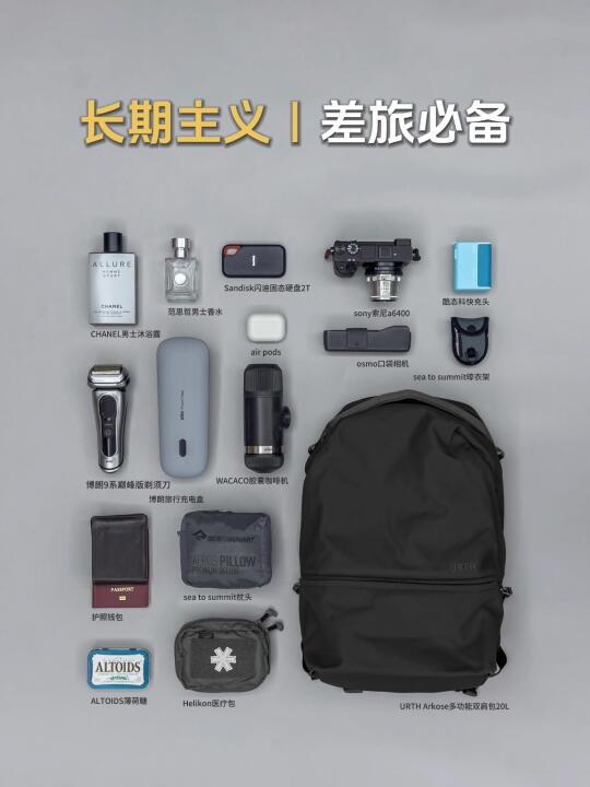 男生差旅必备｜实用主义的旅行包清单