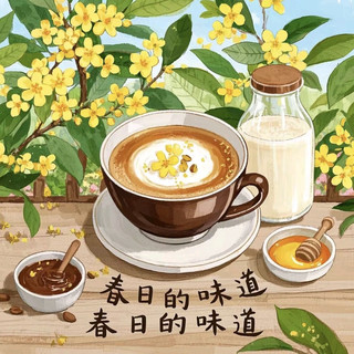 春日特调：桂花拿铁，馥郁花香邂逅醇厚奶香