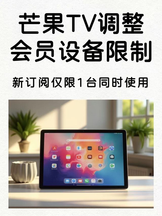 芒果TV调整会员同时使用设备数#：25日起新订阅会员降至1台