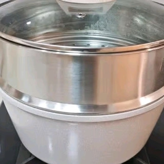 京东京造 汤锅 白麦饭石色不粘汤锅家用煮炖锅 燃气电磁炉通用