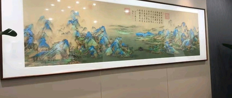 摩马艺品千里江山图:新中式家居的艺术瑰宝_装饰字画_什么值得买