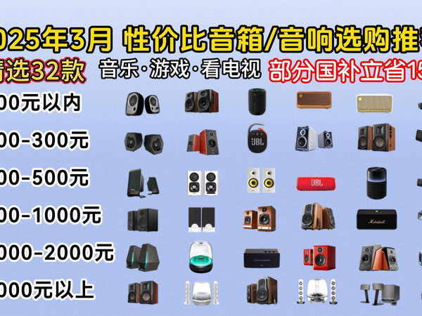 【建议收藏】2025年3月百元千元高性价比音响/音箱选购推荐（电脑桌面、家用摆放）漫步者、JBL、惠威、哈曼卡顿等品牌推荐