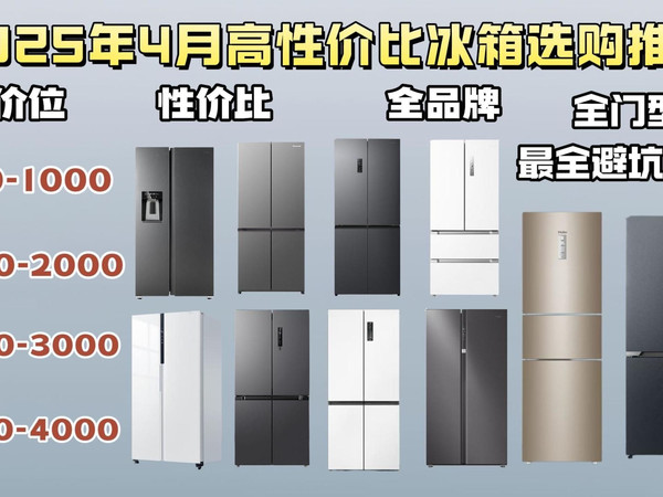 【国补闭眼可入】2025年4月超高性价比冰箱最全选购攻略 全价位保姆级避坑攻略 1000、2000、3000、4000元各品牌性价比冰箱选购推荐