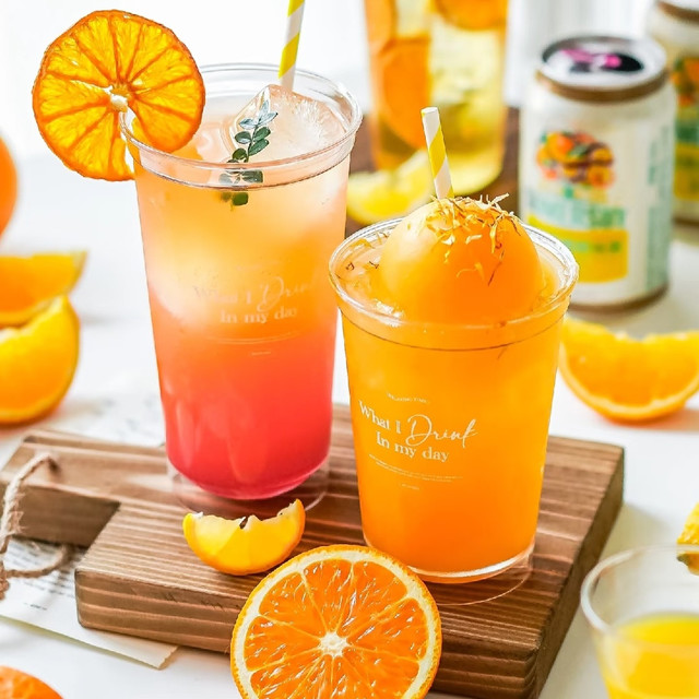 巨好喝落日橘子海特调🍊秋日氛围感DRINKS🌅
