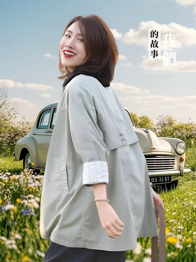 春日的第一件风衣，被追问了一路。这款女士中长款风衣，以其简约而精致的设计，无论是通勤、约会还是出游，都能完美匹配各种场合。流畅的设计线条，巧妙地勾勒出身形，彰显女性独有的优雅魅力。轻盈柔软的面料，随着