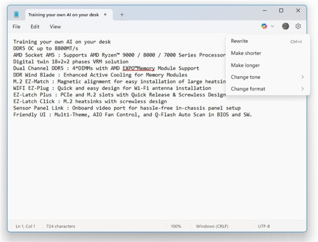 Windows 11记事本史诗级变化：首次集成Copilot AI