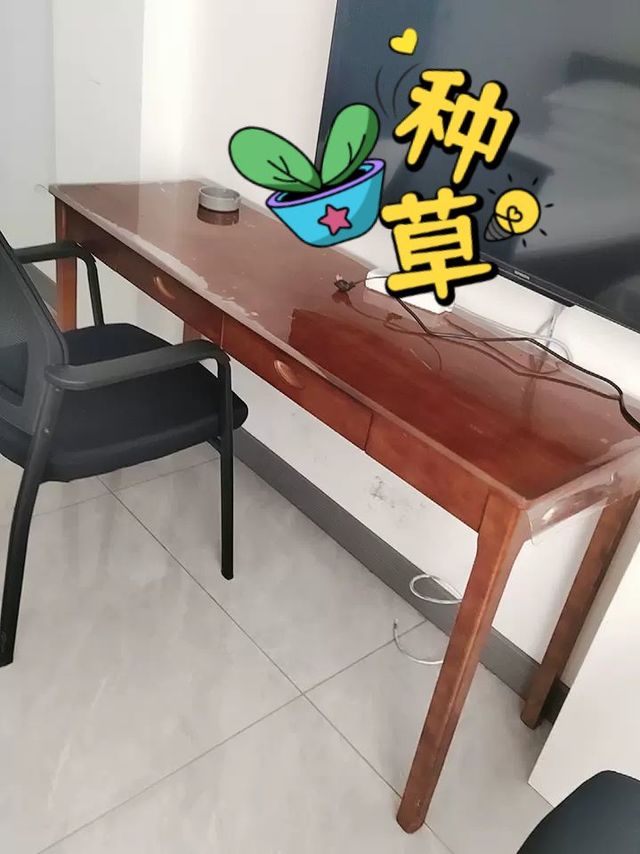 全实木书桌电脑桌带收纳抽屉靠墙长条桌子