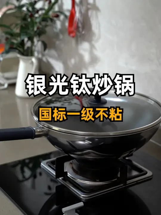 直观可见的无油不粘，升级健康钛材质，外壁银光抗黄，外观有质感 #双立人#钛炒锅#炒锅推荐