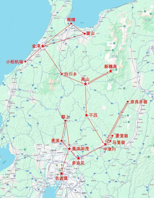 日本中部升龙道16天冬日游（总行程）