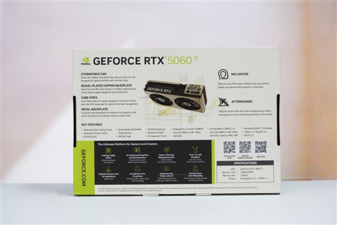 精致香槟金!微星RTX 5060 Ti 16GB硬派师显卡图赏