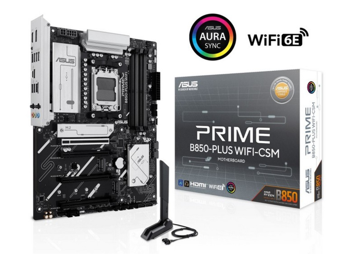 华硕发布 B850-PLUS WIFI-CSM 主板，远程管理、四条 M.2 扩展