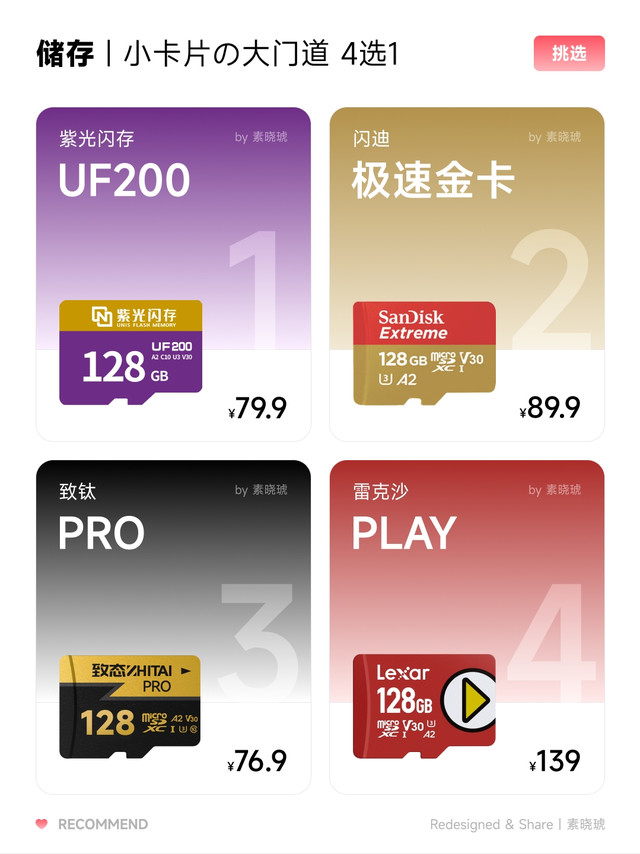 预算💰100，看看这4款MicroSD卡？