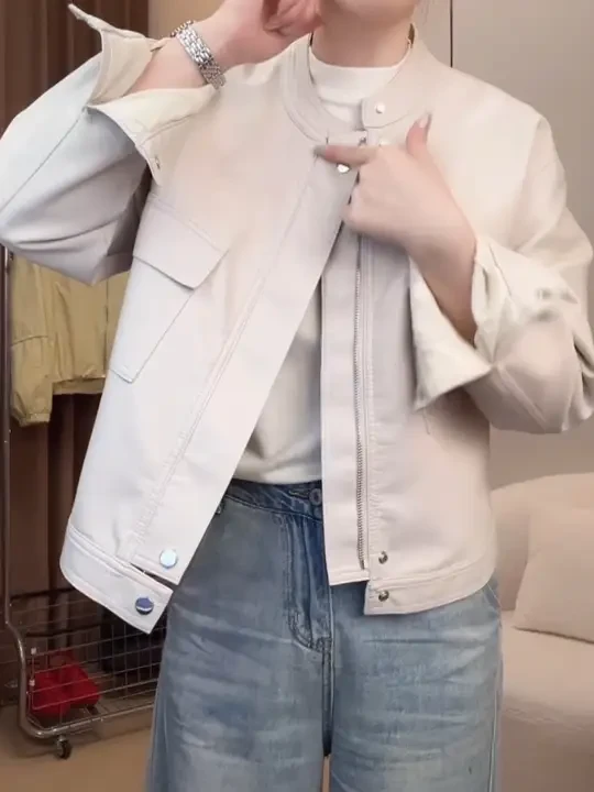 现货 新款 休闲小皮衣 外套女 宽松显瘦机车服时尚短款洋气百搭#皮衣#宽松版型 #机车服#时尚百搭#洋气减龄