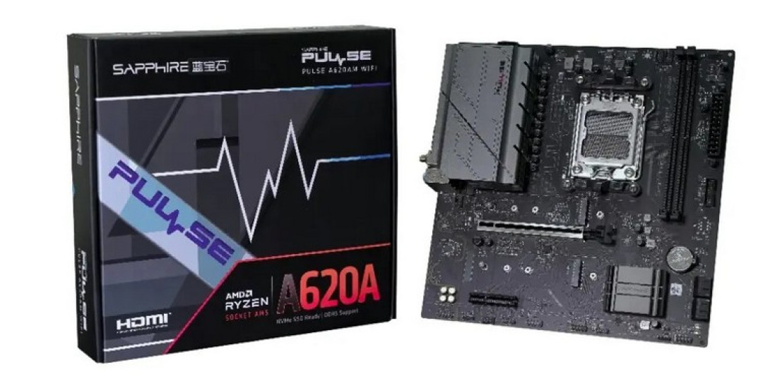 蓝宝石发布 PULSE 脉动 A620AM WIFI 主板,支持 Ryzen 9000X 锐龙、WIFI6 无线