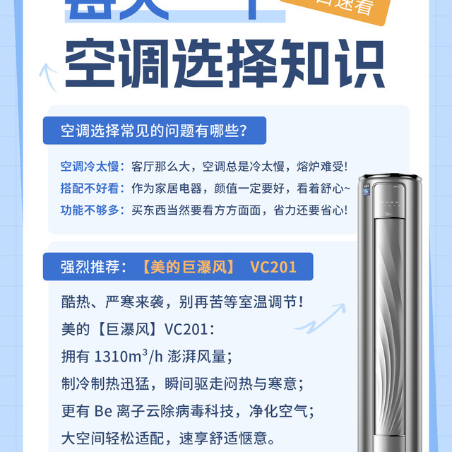 👀每天一个空调选择知识，美的【巨瀑风】VC201 超绝