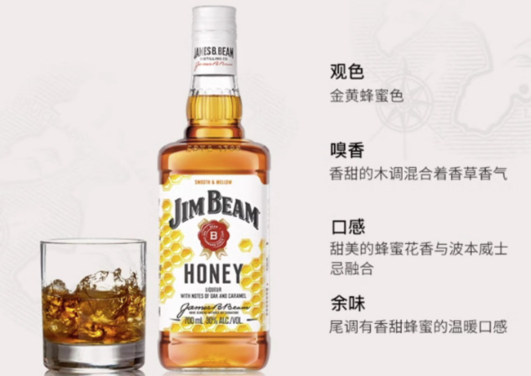 金宾波本蜂蜜味威士忌:甜蜜与经典的完美邂逅