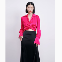 菲埃琳长袖绑带 V 领醋酸衬衫 —— 诠释都市女性的优雅与干练